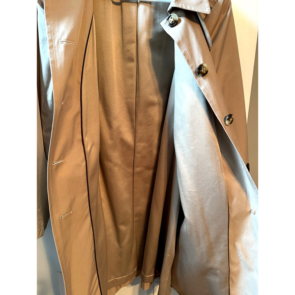 DKNY Womens Size 1X Khaki Trench Coat Button Front Lined Long Sleeve Jacket - Picture 5 of 9